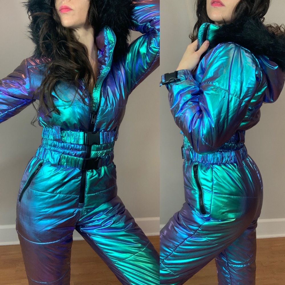 iridescent holograph club exx colder snow suit ski - Picture 10 of 15
